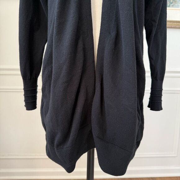 Lululemon Cotton-Cashmere Knit Wrap Open Front Cardigan Black 4 - Picture 3 of 8